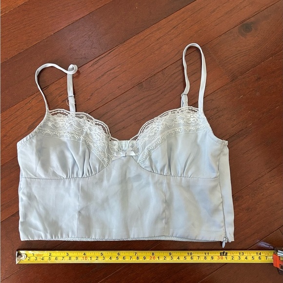Princess Polly OLD SCHOOL LOVE CROP TOP BABY BLUE size 2 lingerie style - Picture 7 of 10